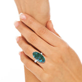 chrysocolla bezel-set ring